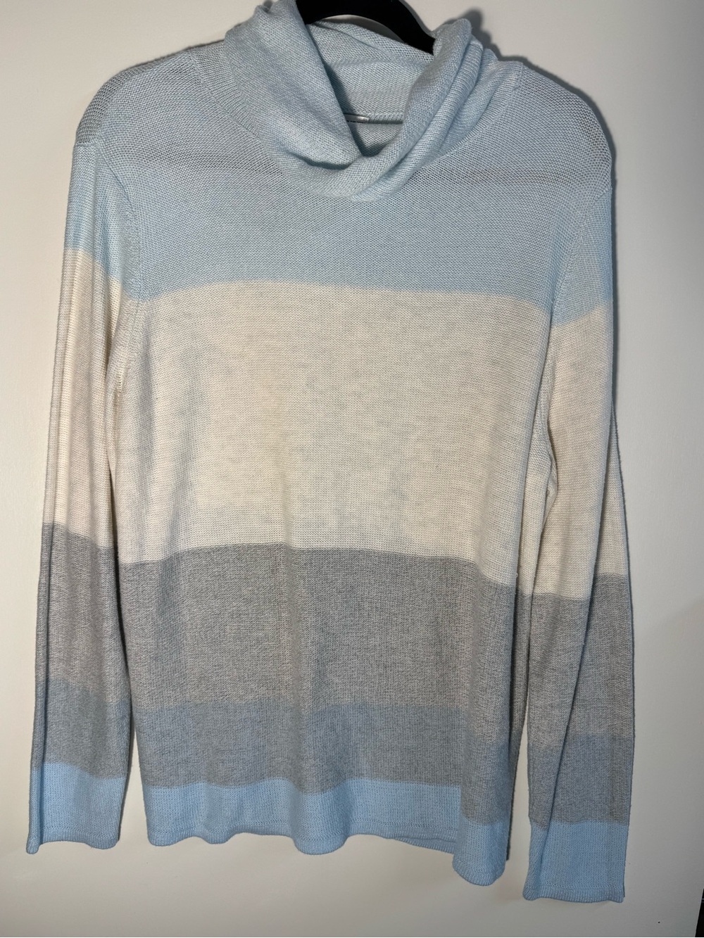 Soft Cowl Neck Color Block Sweater